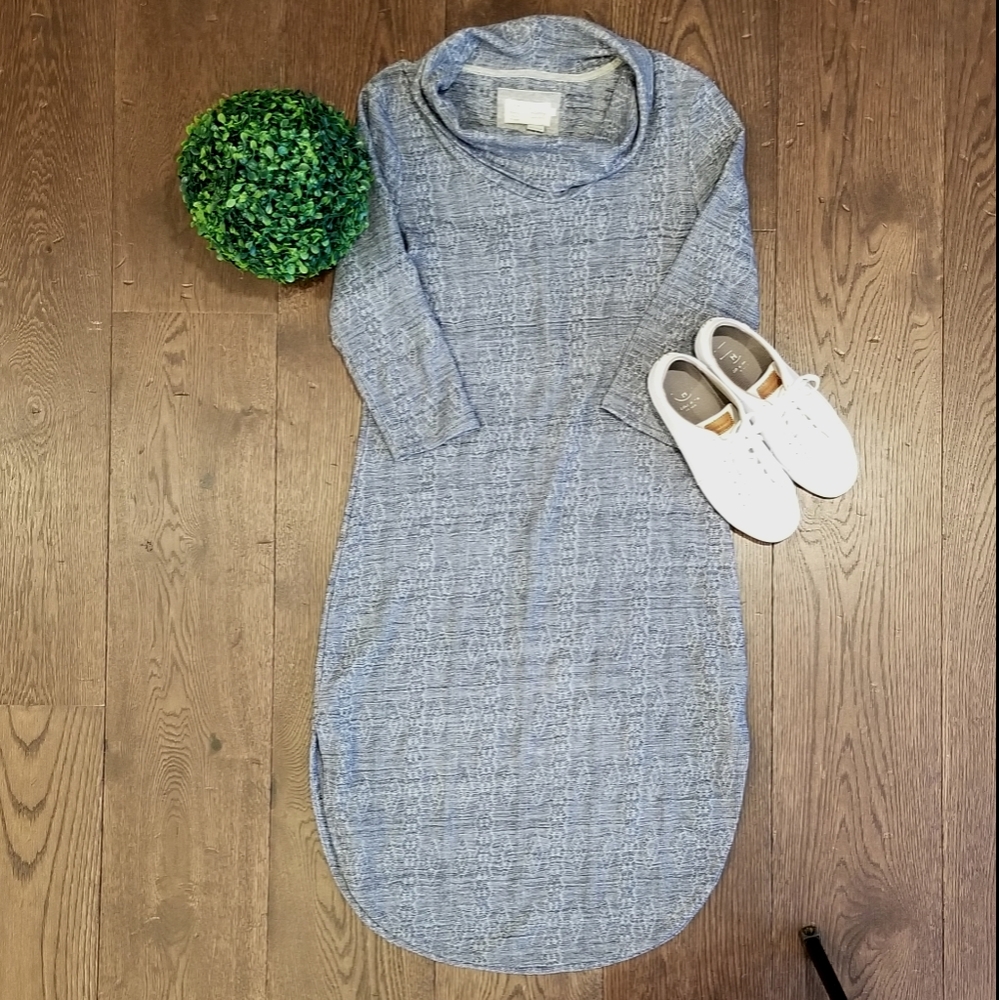 NWT Gray Blue Anthro Midi Dress